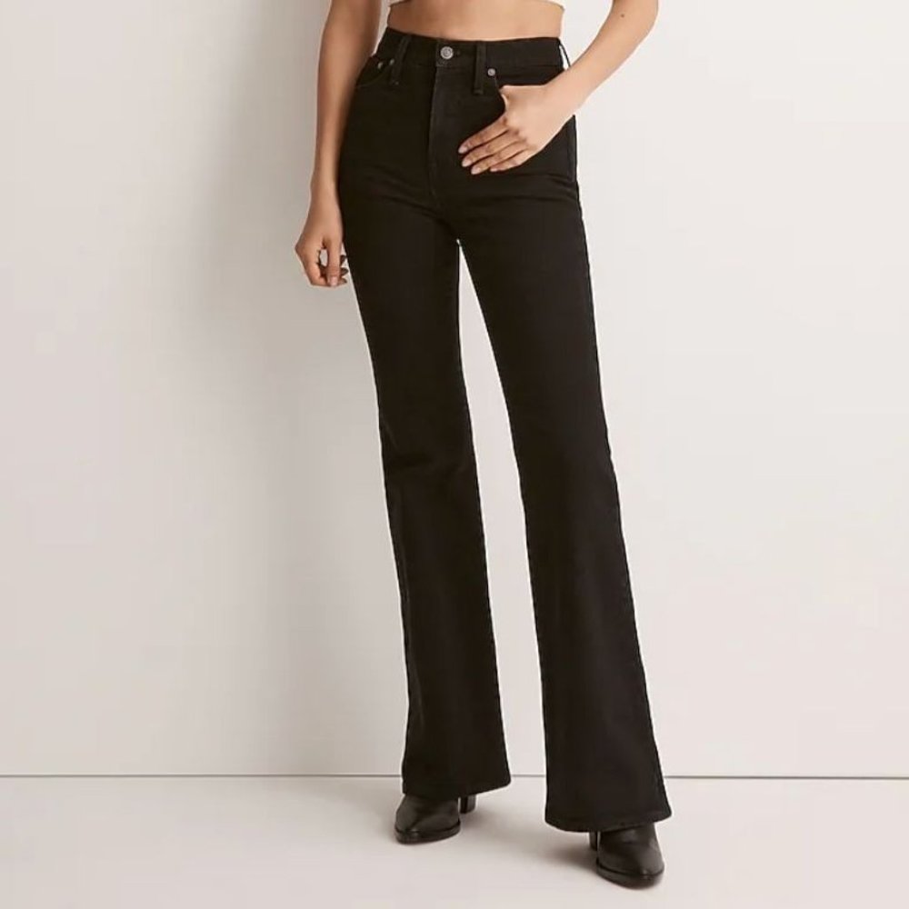 Madewell The Perfect Vintage Sherborn Wash Black Denim Flare Jeans 32